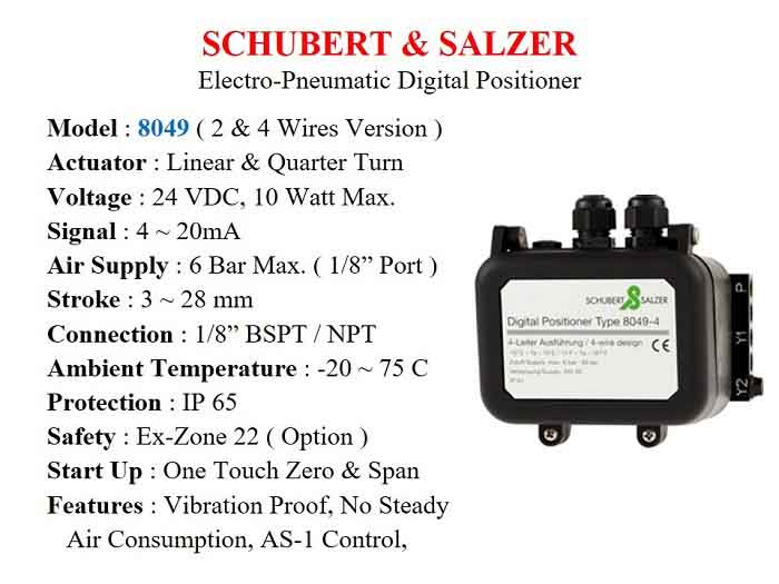 Electro-Pneumatic Digital Positioner 8049 series - Schubert & Salzer - Gamako